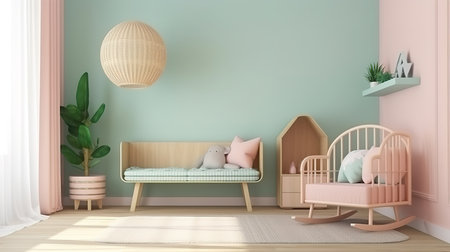 Front view of photo frame as interior decoration. Generative Aiの素材