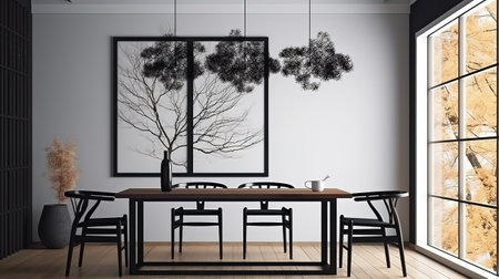 3d contemporary living room interior and modern furniture. Generative Aiの素材