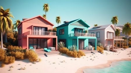 Light garden luxury pool nature. Generative Aiの素材