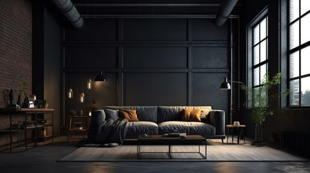 Modern bright interiors 3d rendering illustration. Generative Aiの素材
