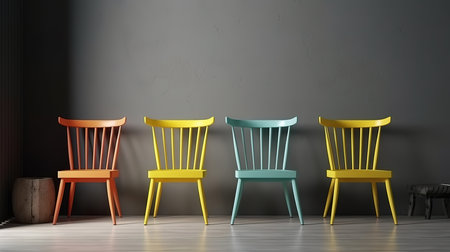 Modern and simple living room design with mockup poster frame. Generative Aiの素材