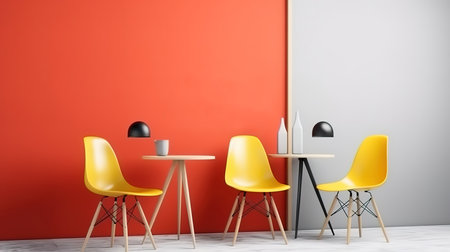 Mock-up posters in gallery, 3d render, Bright color. Generative Aiの素材