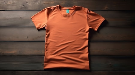 Top view of mock up yellow t-shirt with mock up price tag. Generative Aiの素材