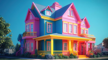 The dream house 84, bright color. Generative Aiの素材