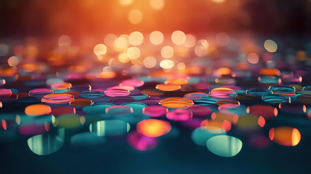 Abstract summer sunset or sunrise water bokeh pool beach. Generative Aiの素材