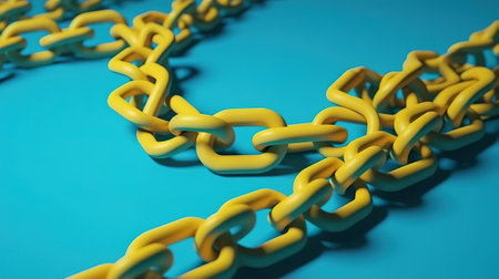 Old rusty metal chain hanging. Generative Aiの素材