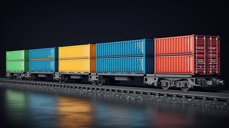 Train and plane cargo a growth story for the logistic industry. Generative Aiの素材