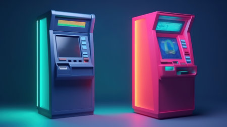 Woman hand withdrawing money from outdoor bank ATM. Generative Aiの素材