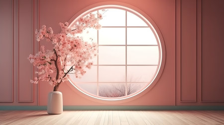 Flat lay beautiful composition of flowers. Generative Aiの素材