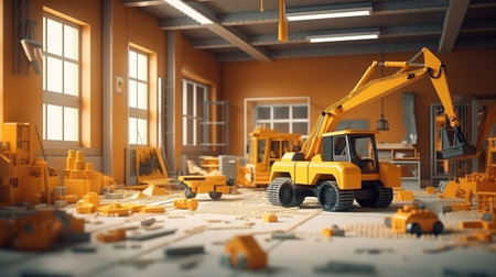 Colorful construction site concept. Generative Aiの素材