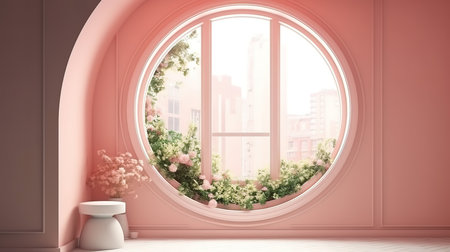 Flat lay beautiful composition of flowers. Generative Aiの素材