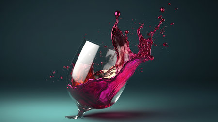 Pink splash on purple background. Generative Aiの素材