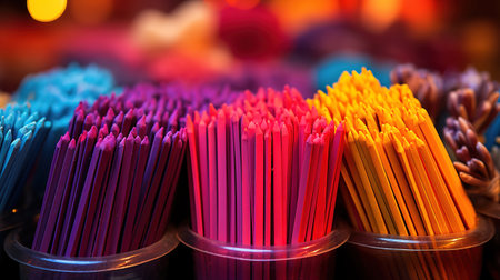 Incense sticks, Chinese moon festival, Georgetown, Penang, Malaysia. Generative Aiの素材