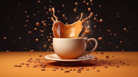 Frame template masculine coffee design concept background empty space. Generative Aiの素材