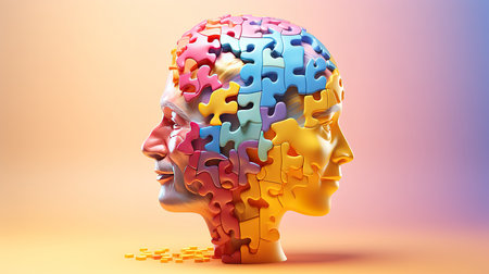 Cartoon world autism awareness day illustration. Generative Aiの素材