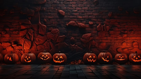 Halloween party poster in a modern classic haunted house bedroom. Generative Aiの素材