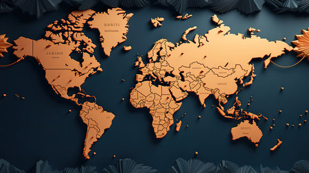 Columbus day and world map background. Generative Aiの素材