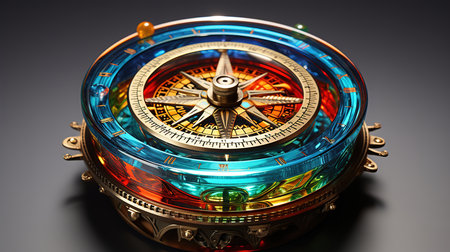 Vintage colored nautical round emblems set. Generative Aiの素材