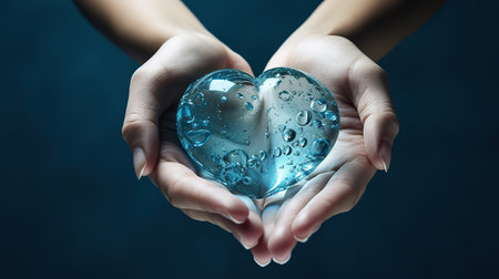 World water day lettering with blue color. Generative Aiの素材