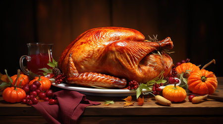 A thanksgiving cornucopia full of harvest fruits and vegetables. Generative Aiの素材