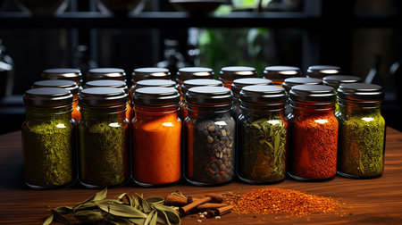 Cooking herbs and spices seasoning. Generative Aiの素材