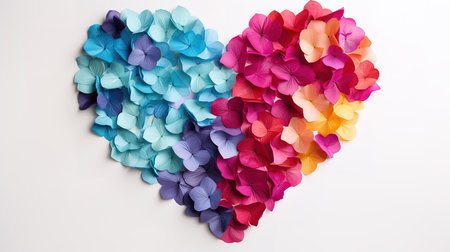 Heart shape color confetti, valentines petals. Generative Aiの素材