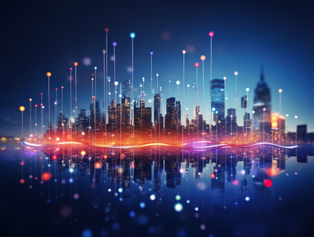 Abstract big data concept background. Generative Aiの素材