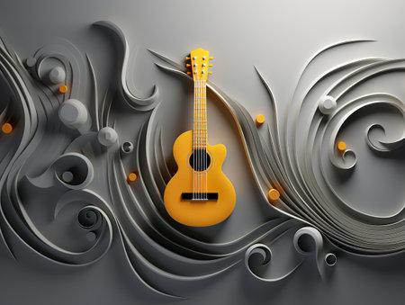 Abstract musical notes background. Generative Aiの素材