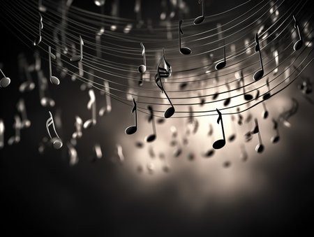 Music notes for design use illustration. Generative Aiの素材