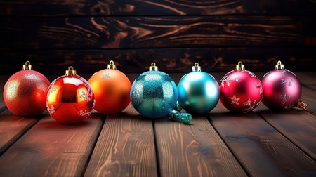 Christmas twigs with present box and ornament balls. Generative Aiの素材