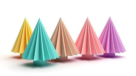 Creative design of christmas background with paper green fir tree from business cards. Generative Aiの素材