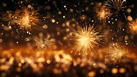 Happy new year fireworks background. Generative Aiの素材