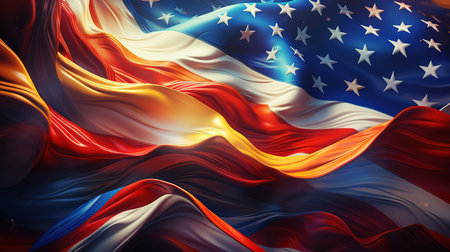 American flag simple red background with copy space. perfect for american days. Generative Aiの素材