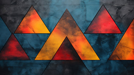 Minimalist Juneteenth Design, Slate Texture and Colorful Triangles created using. Generative Aiの素材