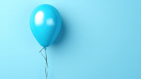 Blue balloon on blue background with shadow. Generative Aiの素材