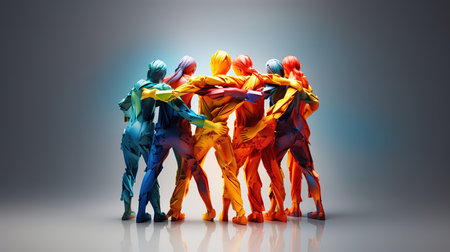 Businessmen hands on white table with documents and drafts. Generative Aiの素材