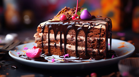National Chocolate Cake Day, Bright color. Generative Aiの素材