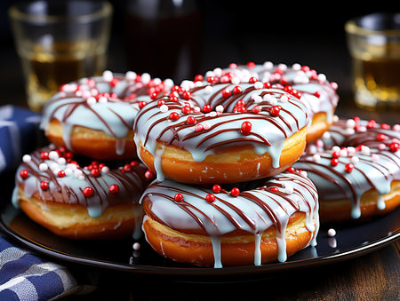 Independence day of united states of america illustration with national flag serpentineの素材