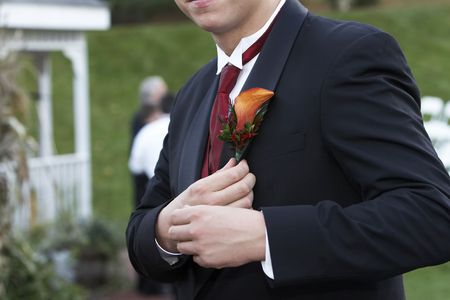 Grooms nice boutonniereの写真素材
