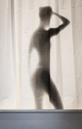 taking a showerの写真素材