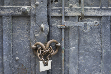 padlock on a historic door