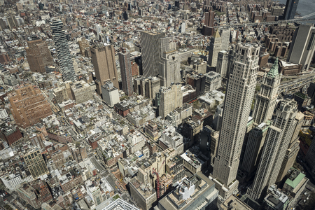 Manhattan scenery from aboveの写真素材