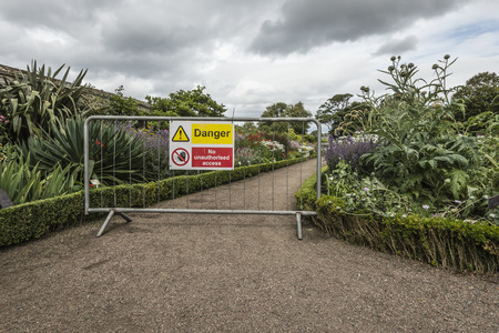 Blockade in a scotish parkの写真素材