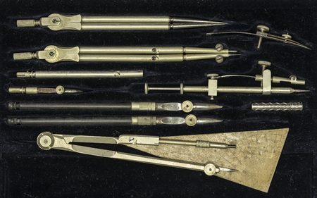 Historic drawing utensils.の写真素材