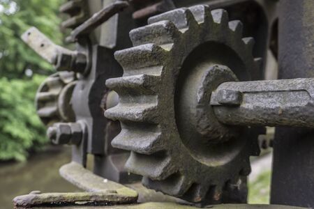 Gears on a historic machine.の写真素材