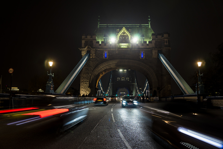 Moving cars in London.の写真素材