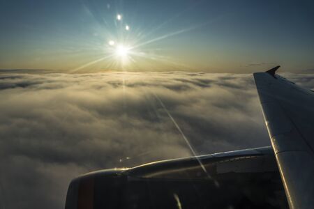 Sunset over the clouds.の写真素材