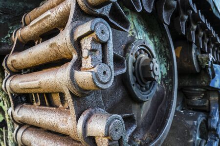 Chain drive wheel of a tank.