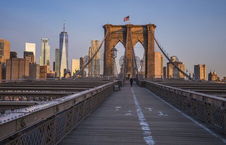 Footpath on Brooklyn bridge.