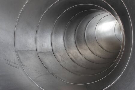 Inside of a stainless steel tube.の写真素材